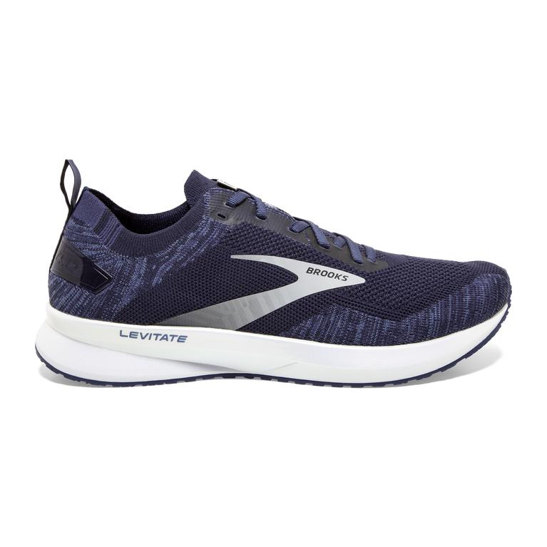 Brooks Levitate 4 Road Running Shoes - Men's - Navy/Grey/White (50729-HGPB)